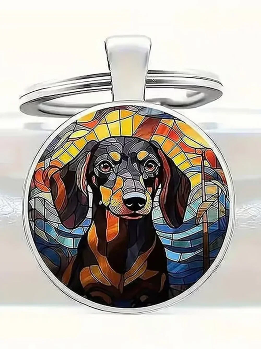 Stainless Steel DACHSHUND Dog Keyring Keychain Accessory